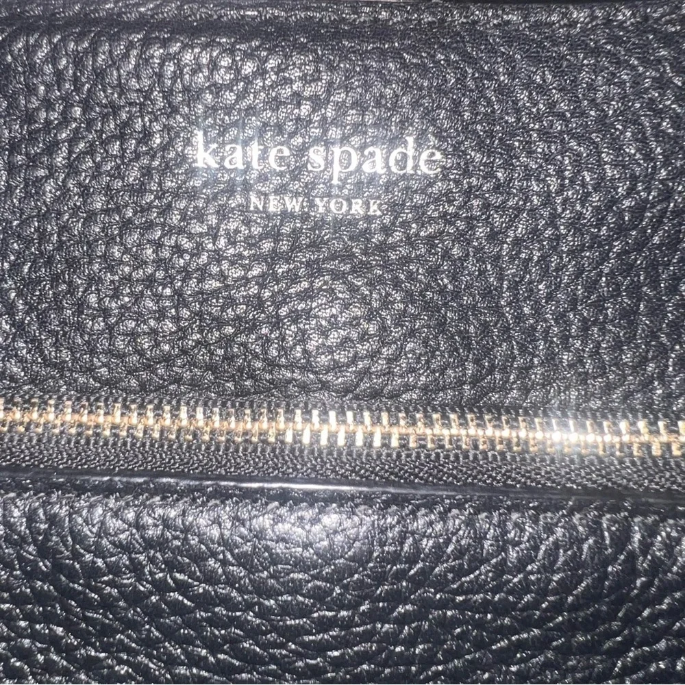 EUC Kate Spade Black Leather Crossbody Bag Pink Interior Gold Hardware